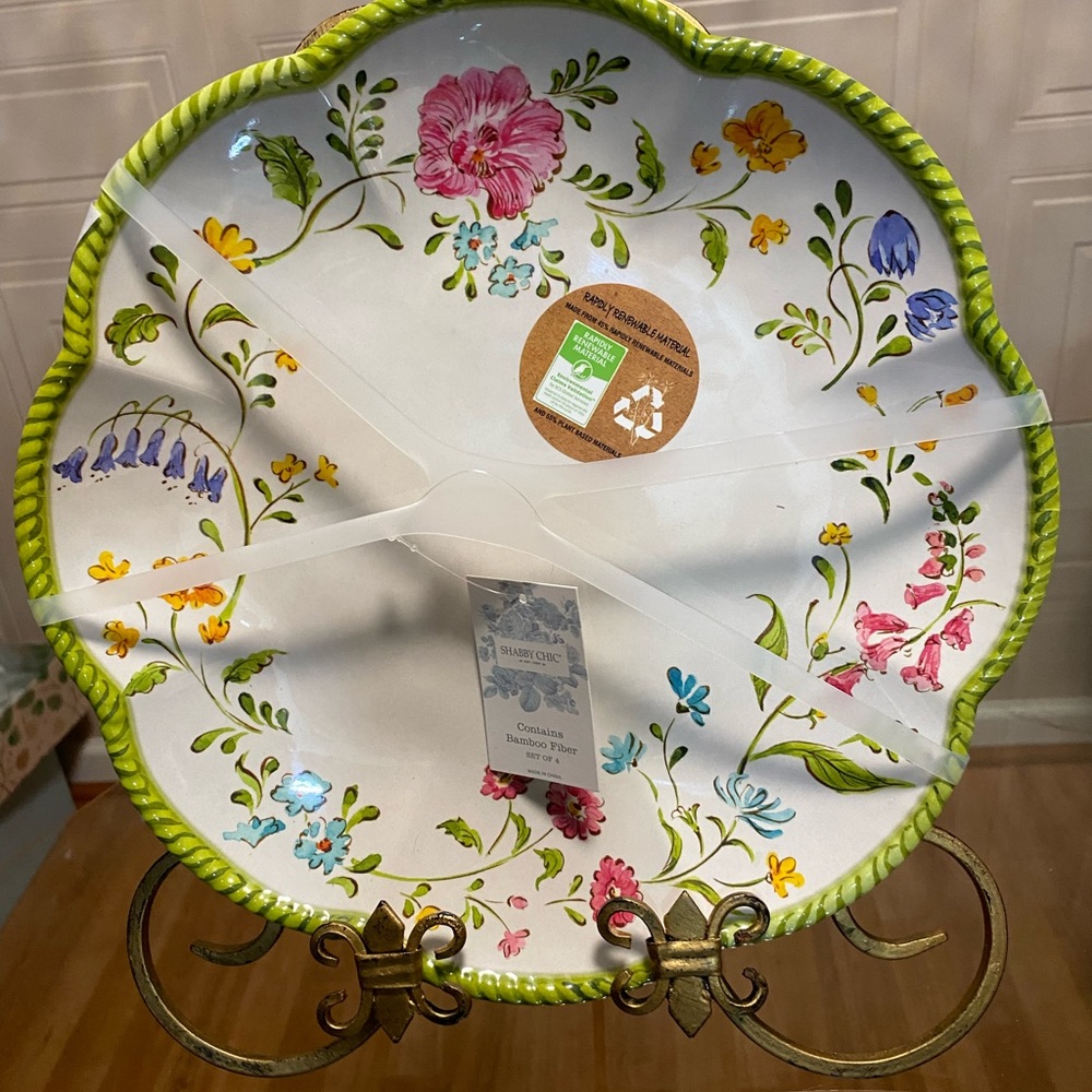 - Brand New Set Of Salad 9” Plates Multicolor Diferent Pattern Beautiful… - Picture 3 of 6